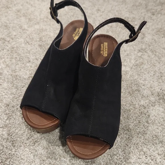 Mossimo Supply Co. Black Peep-Toe Mules - Picture 1 of 6